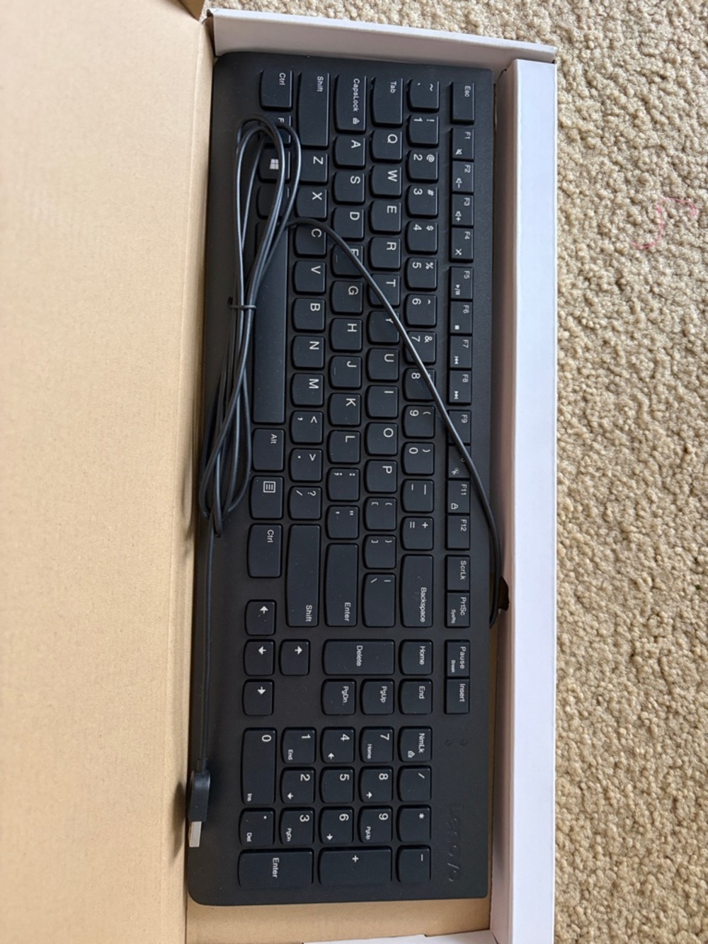 Lenovo Black Wired USB Compact Keyboard